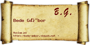Bede Gábor névjegykártya